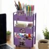 Mini Storage Trolley – 3-Tier Desk Organizer with Wheels for Kids and Office