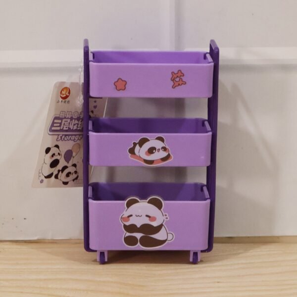 Mini Storage Trolley – 3-Tier Desk Organizer with Wheels for Kids and Office