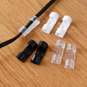 Self-Adhesive Cable Clips – 20-Pack Wire Organizers | Dustiva
