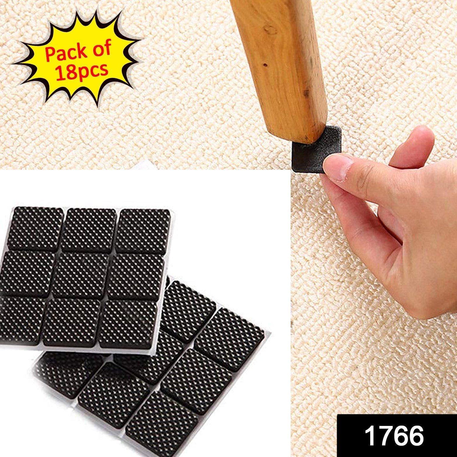 Self-Adhesive Furniture Pads – Square Floor Protectors (18 Pcs) | Styleva