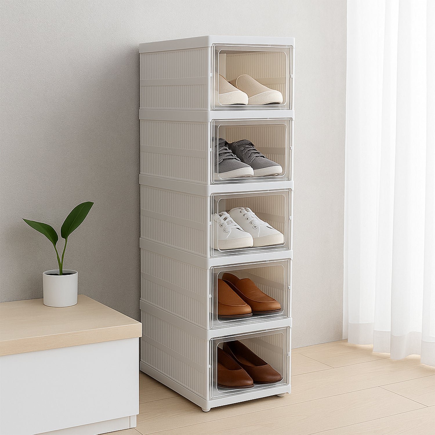 Stackable Storage Cart – 5-Layer Foldable Home Organizer | Organivo