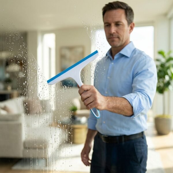 Plastic Kitchen and Shower Squeegee Wiper for Glass, Mirror and Countertops (1 Pc)