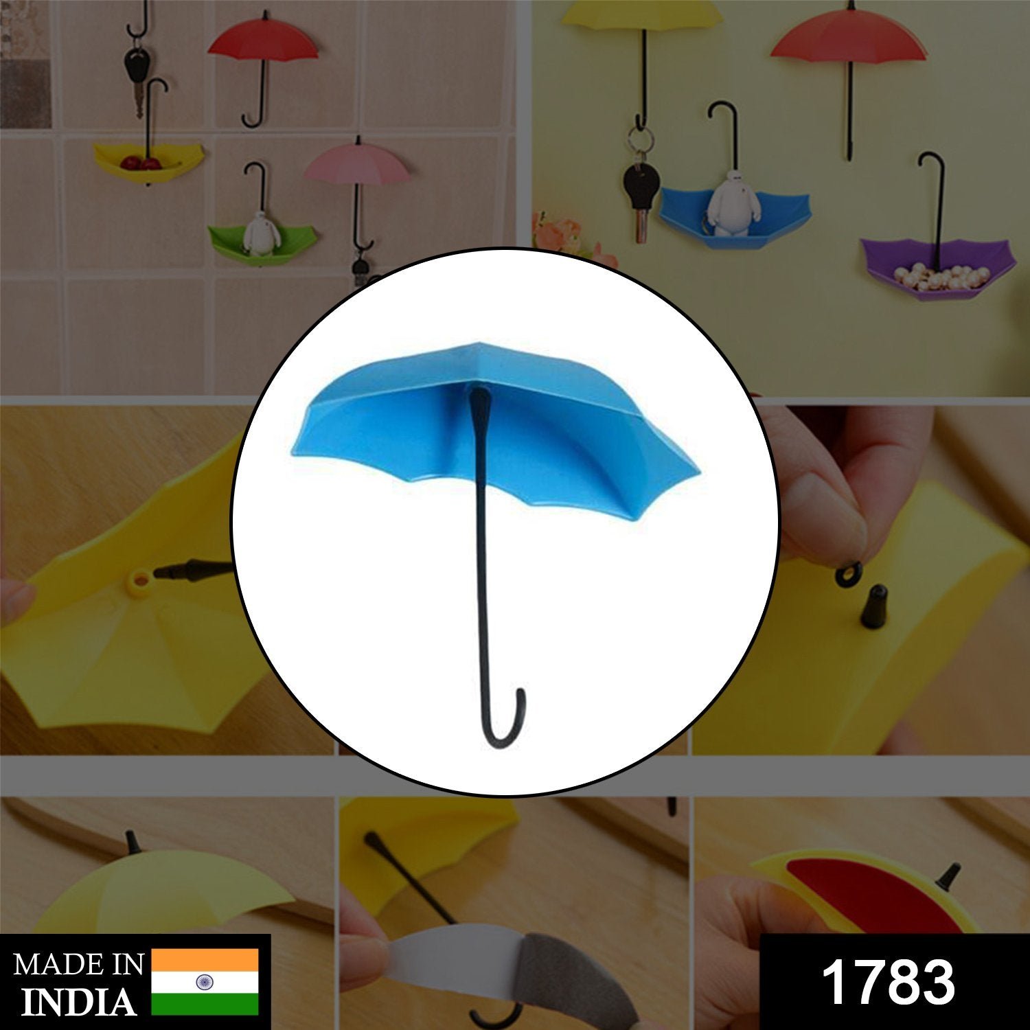 Umbrella Key Holder – Colourful Wall Mounted Hooks | Indo Glow
