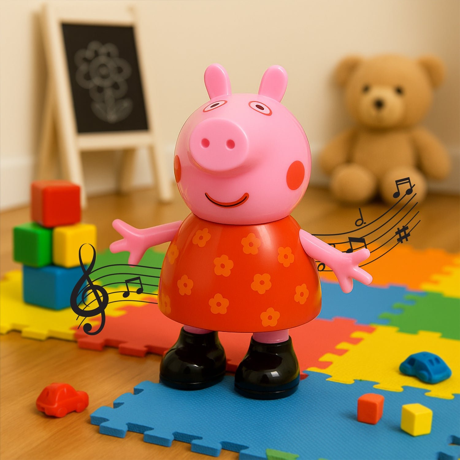 Pig Pretend Play Toy – Movable Soft Rubber Figure | Play & Move