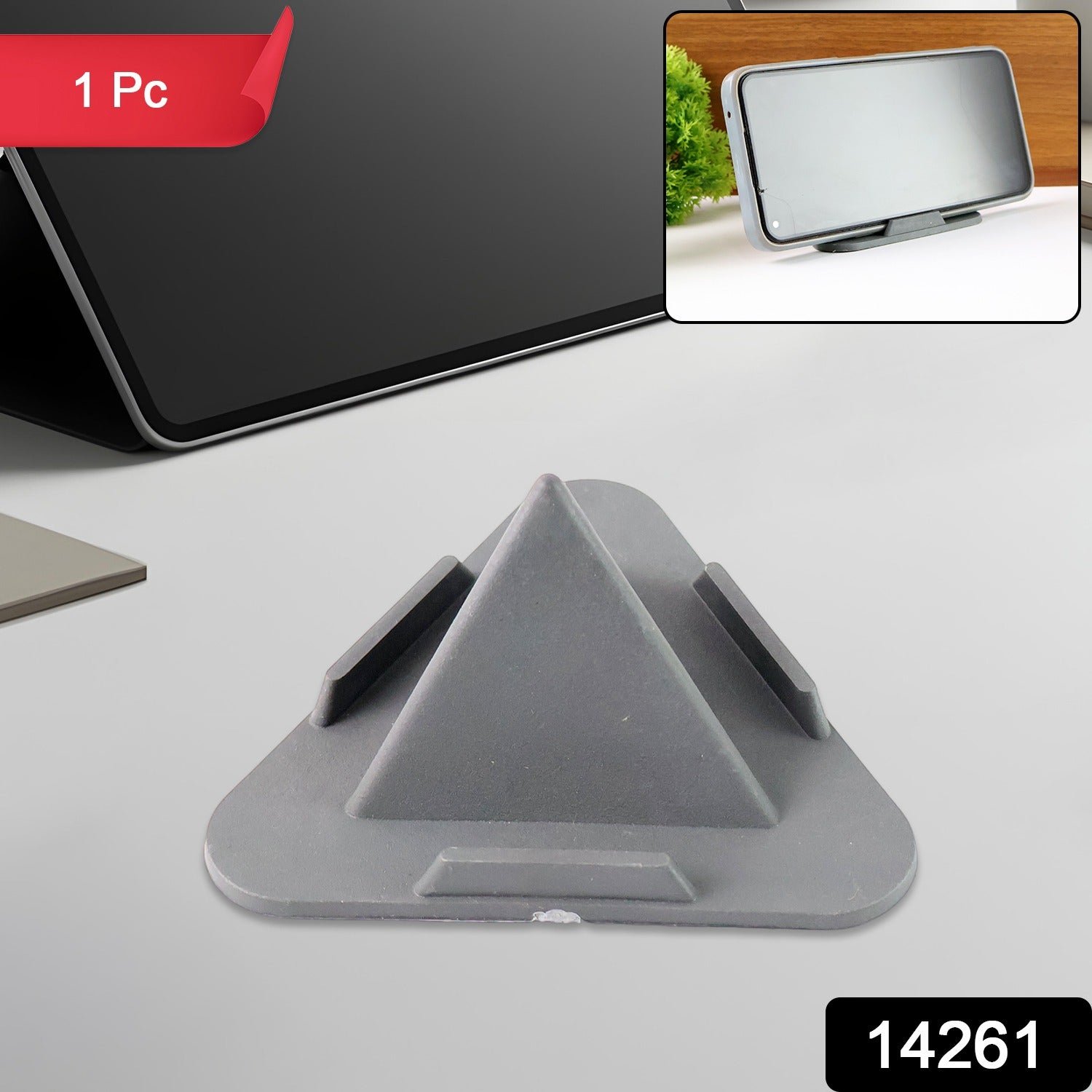 Grey Pyramid Mobile Stand – 3 Adjustable Viewing Angles