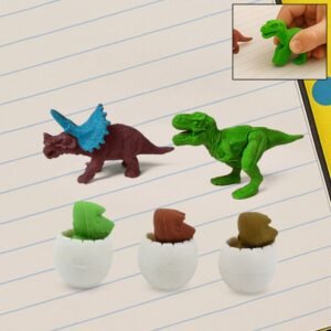 Dinosaur Puzzle Erasers – 5-Pc Kids Fun Stationery Set | Brain Horizon
