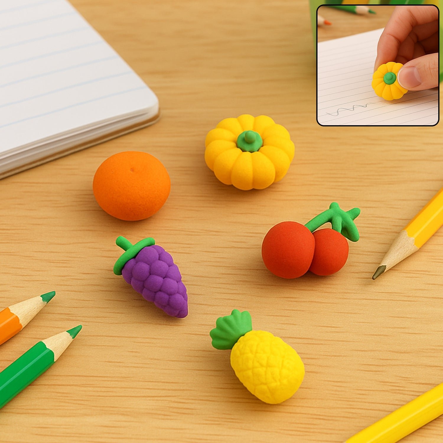 Fancy Erasers for Kids – 3D Mix Design Colorful Set | Writezo