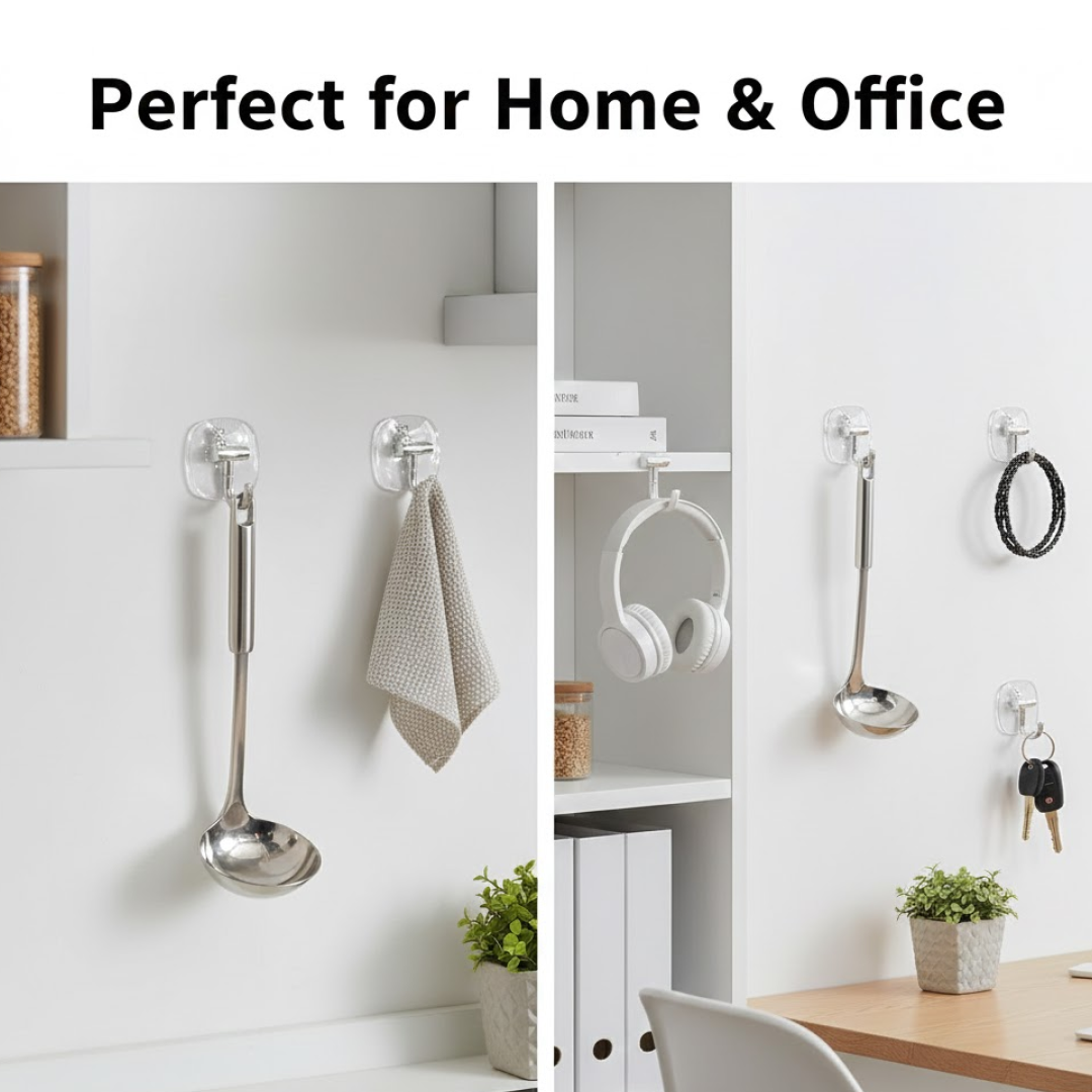 18207 Plastic Self Adhesive Wall Hooks – Heavy Duty 15KG Capacity
