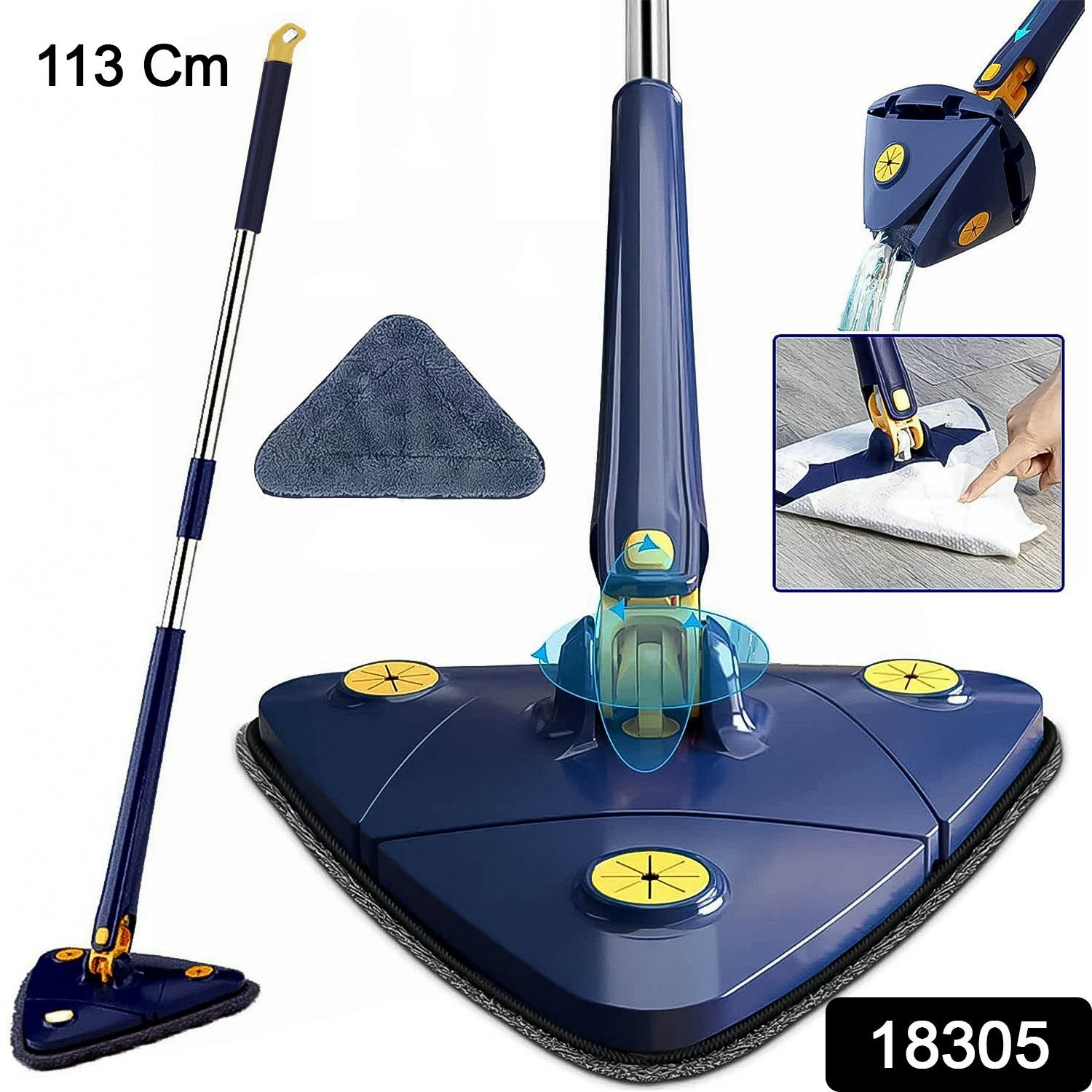 Triangle Mop – 360° Rotatable, Extendable Handle | Storenzo