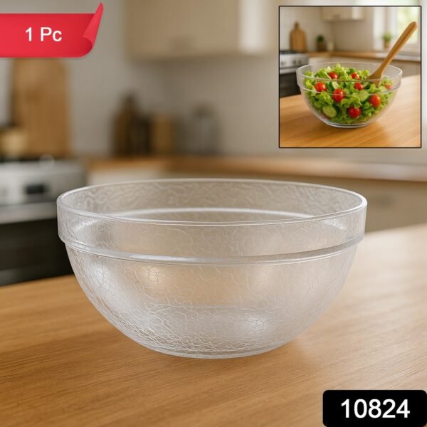 18IdliBowl Idli Mixing Bowl – Transparent Textured Plastic, Spill-Resistant