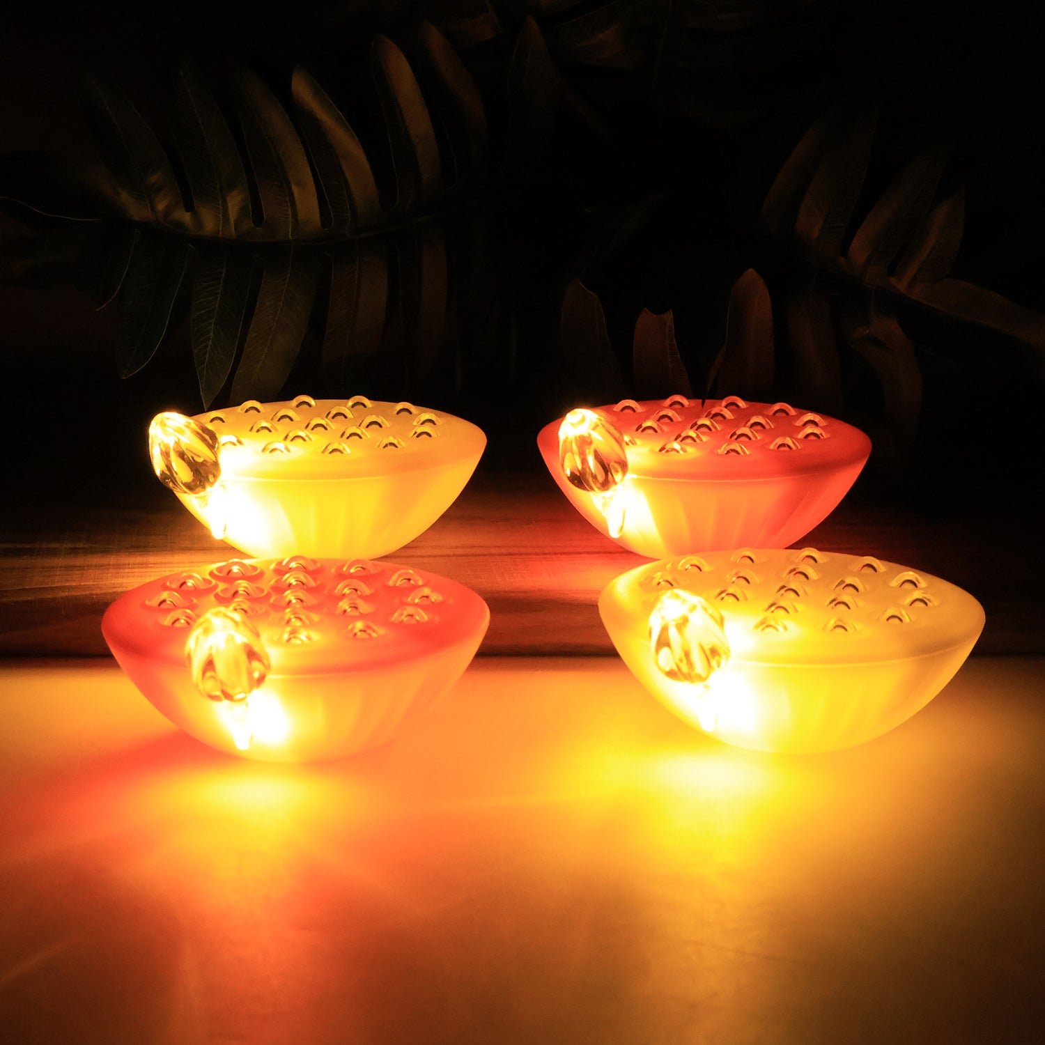 Lotus Canopy LED Decorative Lamps – Set of 4 Multicolor Lights