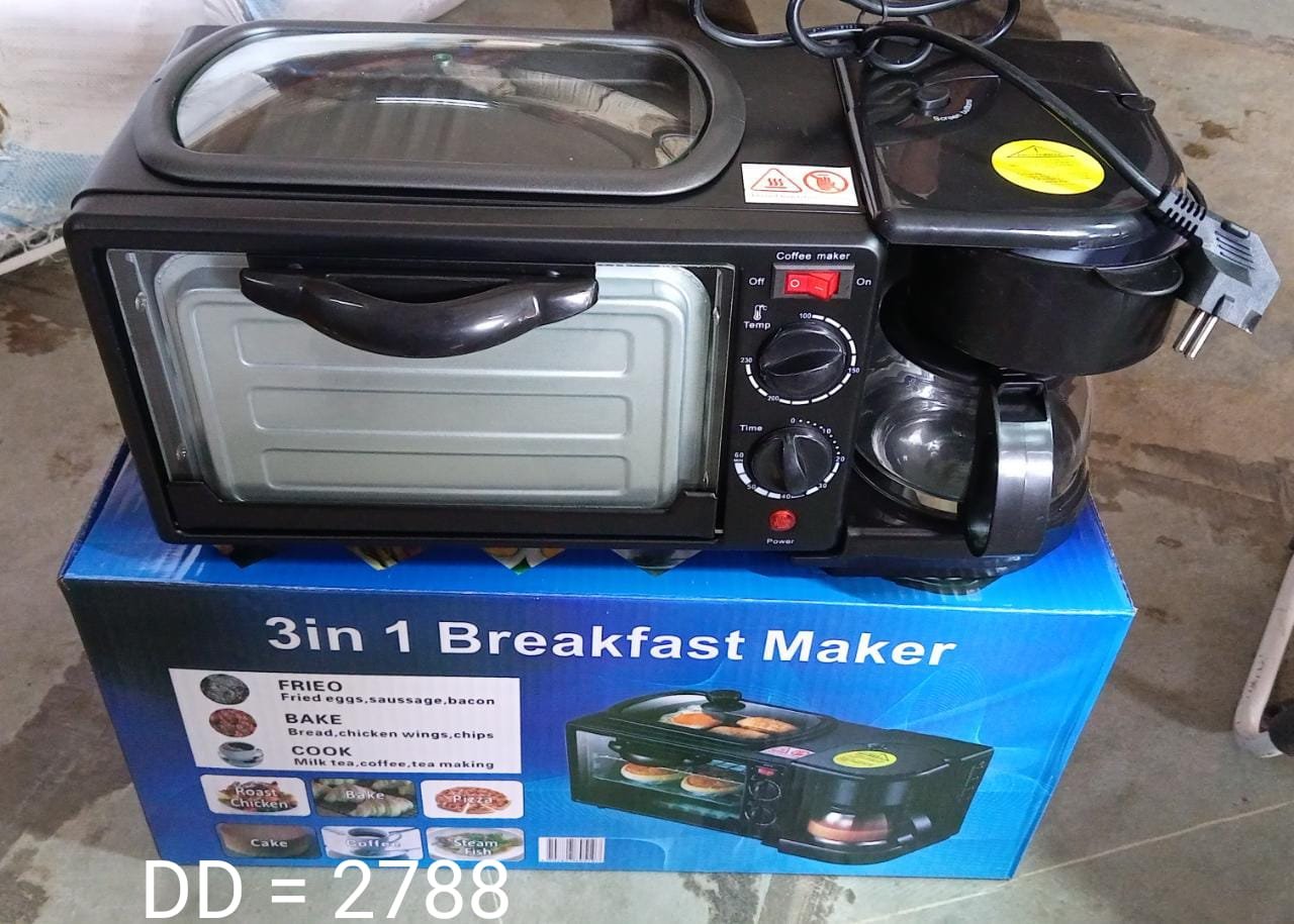 3-in-1 Breakfast Maker – Toaster Oven, Grill & Coffee | Indo Glow
