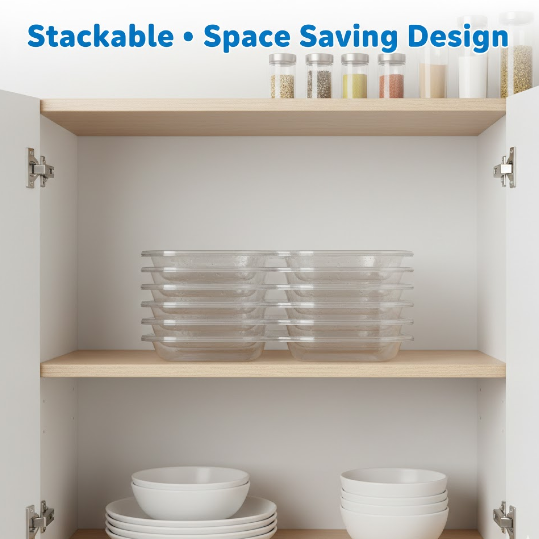 Plastic 4-Compartment Serving Tray – Durable & Portable Kitchen Tray