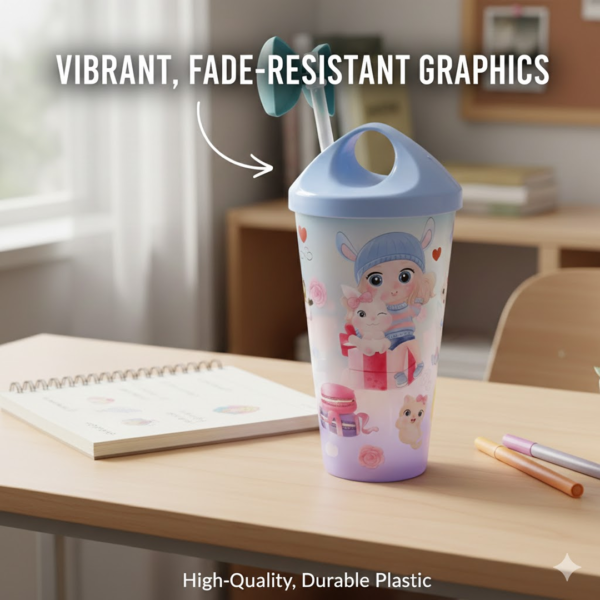 19109 Unicorn Kids Water Bottle – Spill-Proof Straw & BPA-Free | TinyTrendy