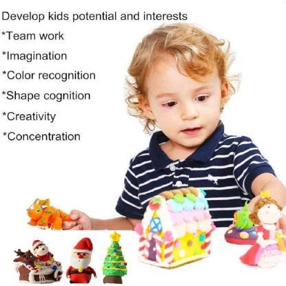 Non-Toxic Play Dough – 50 Clay Moulds & 5 Colors (Pack of 6) | Aditi