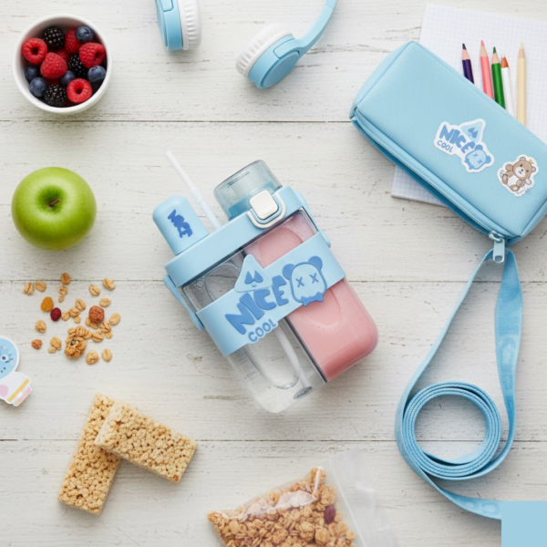 Kids Water Bottle with Dual Compartments – Straw & Strap | Own Hydrate