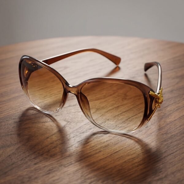 Oversized Sunglasses for Women – Trendy Gradient Lenses & Gold Accents
