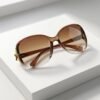 Oversized Sunglasses for Women – Trendy Gradient Lenses & Gold Accents