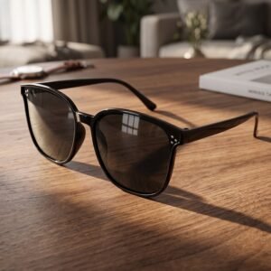 UV Protection Sunglasses – Classic Black Frame for Men & Women