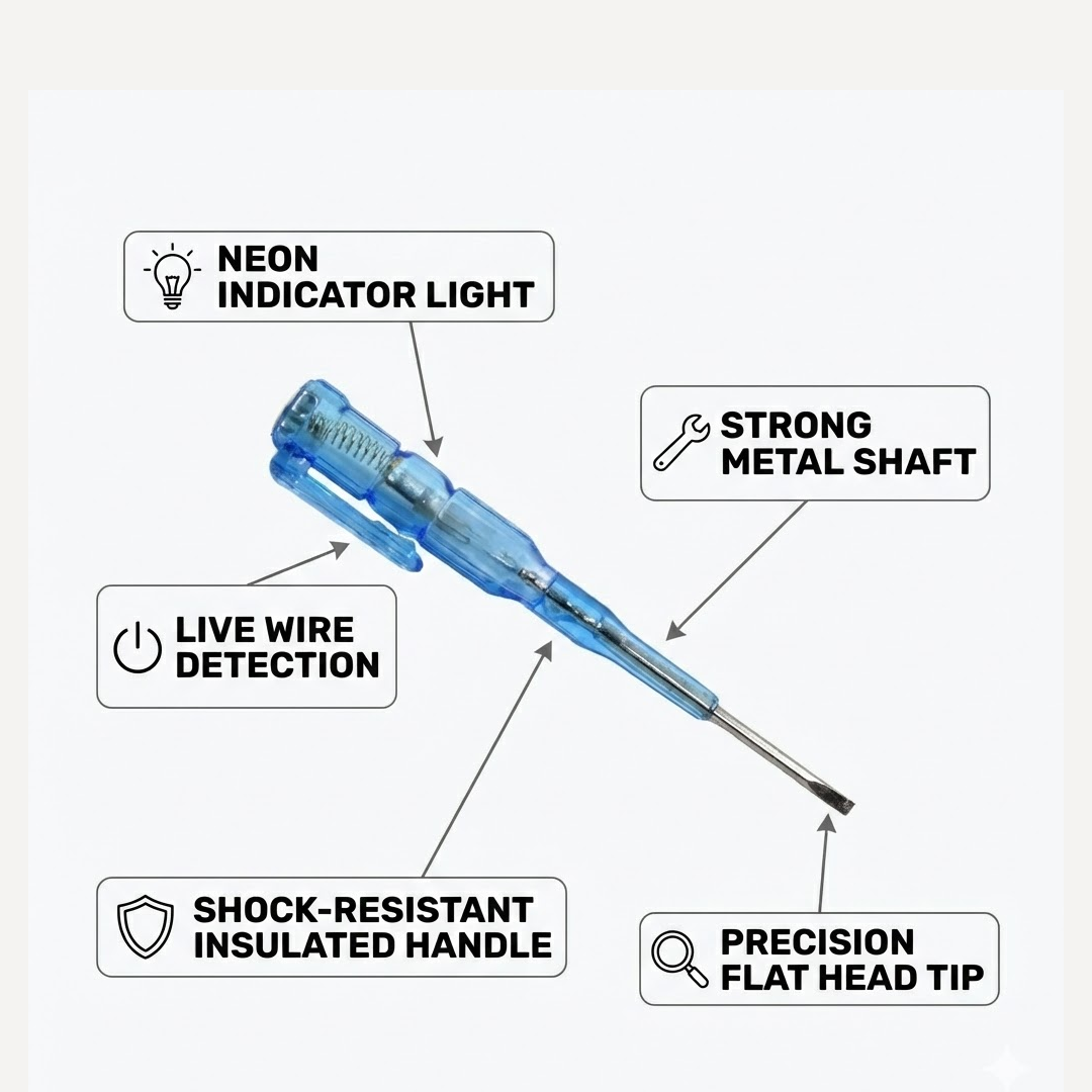 19346 Voltage Tester Screwdriver – Insulated 100-500V AC | BoltForce