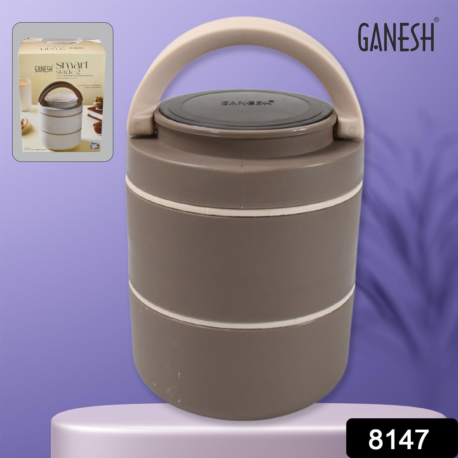 Stainless Steel Lunch Box – 2-Layer Leak-Proof for Office & School | Ganesh