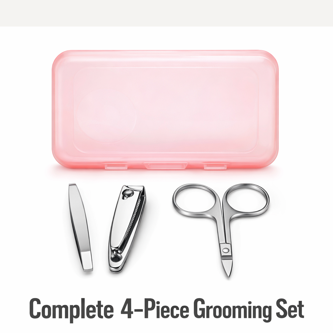 Nail Clipper Set – Stainless Steel 4-Pc Travel Manicure Kit | AuriGlam