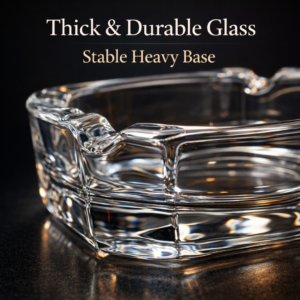 Crystal Glass Ashtray – Elegant Tabletop Decor | Organivo