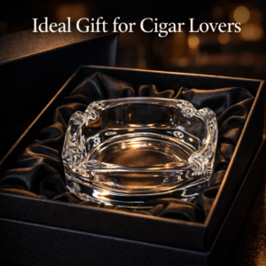 Crystal Glass Ashtray – Elegant Tabletop Decor | Organivo