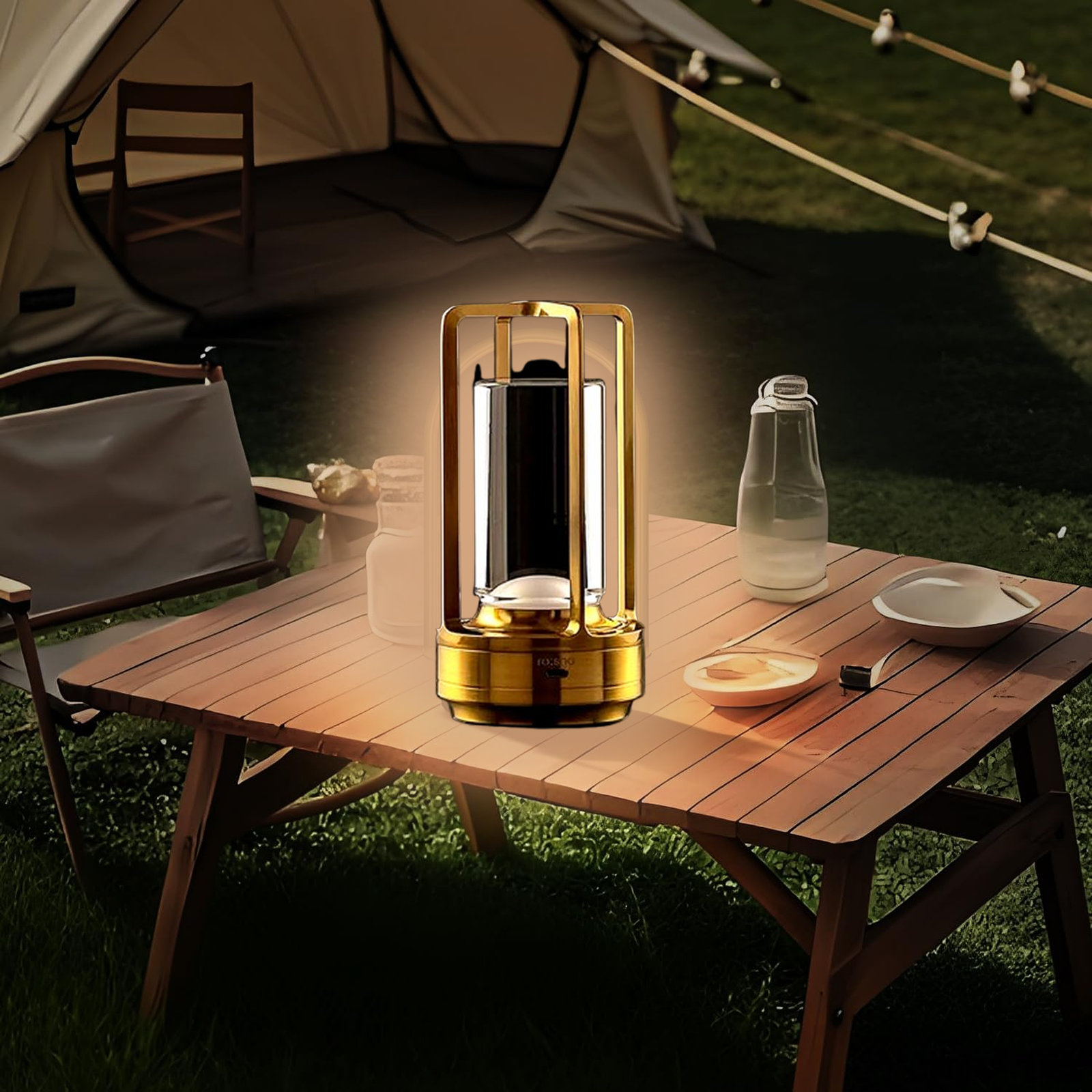 Crystal Table Lamp – 3-Color Rechargeable LED Light | Indo Glow