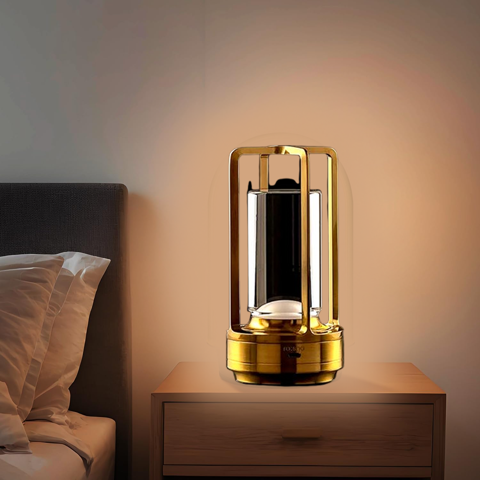 Crystal Table Lamp – 3-Color Rechargeable LED Light | Indo Glow