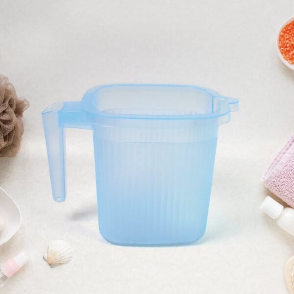 Plastic Bathroom Mugs – Transparent 1000 ML (Set of 4) | Bathora