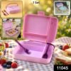 Leak Proof Lunch Box with 3 Compartments and Spoon Set