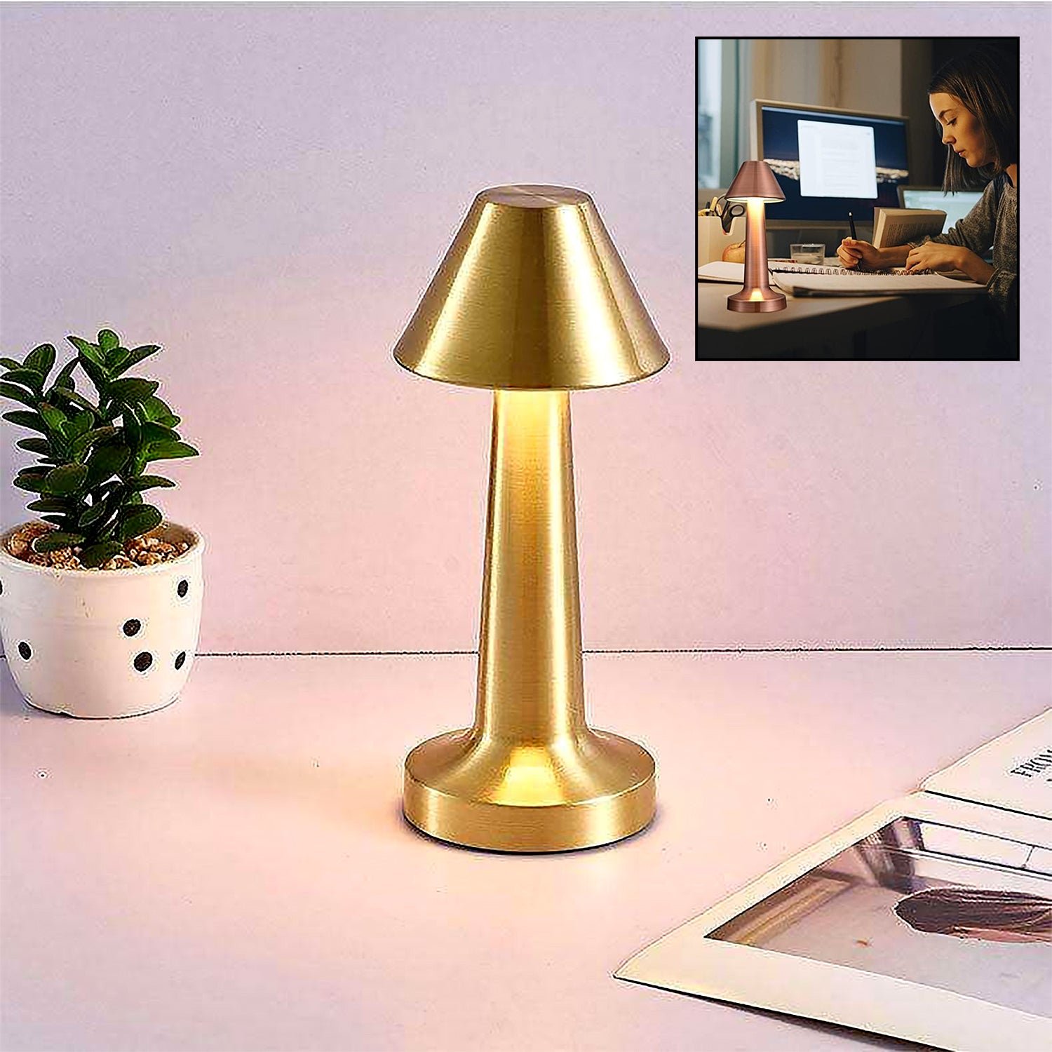 Touch Control LED Lamp – Dimmable, Rechargeable, Modern | Styleva