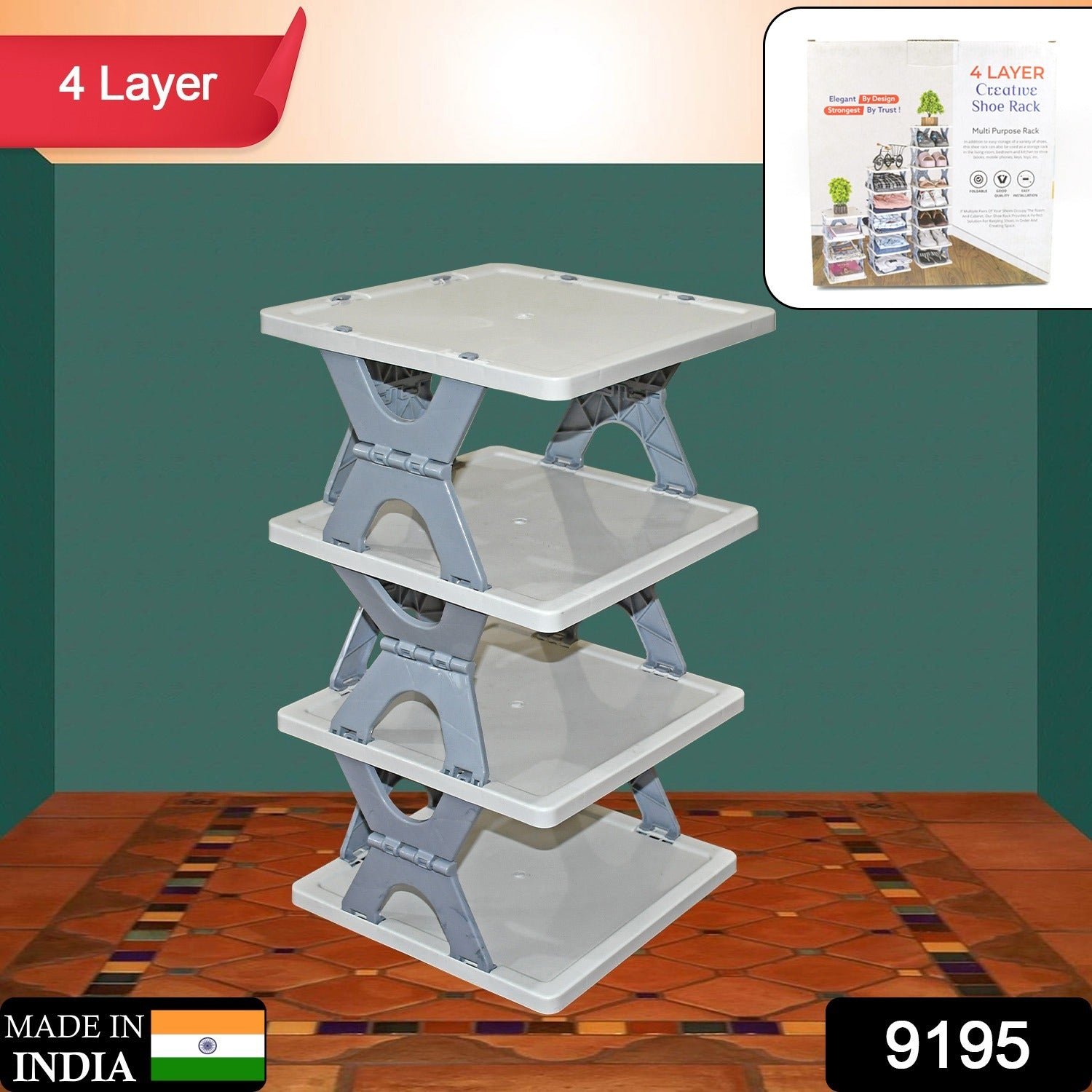 Foldable Shoe Rack – 4-Layer Space-Saving Storage | Organivo