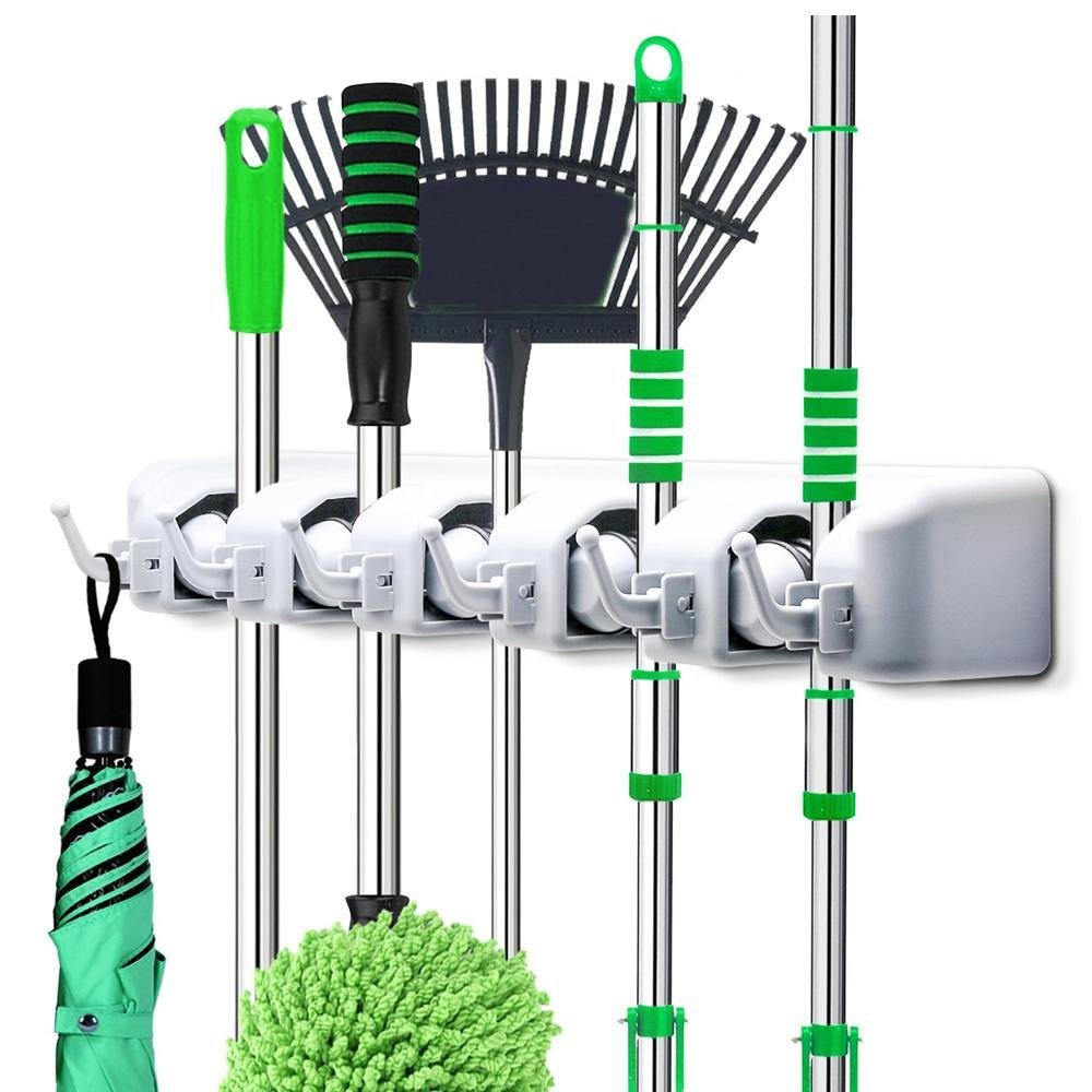 Wall Mounted Mop Holder – 5-Layer Multipurpose Organizer | Indo Glow