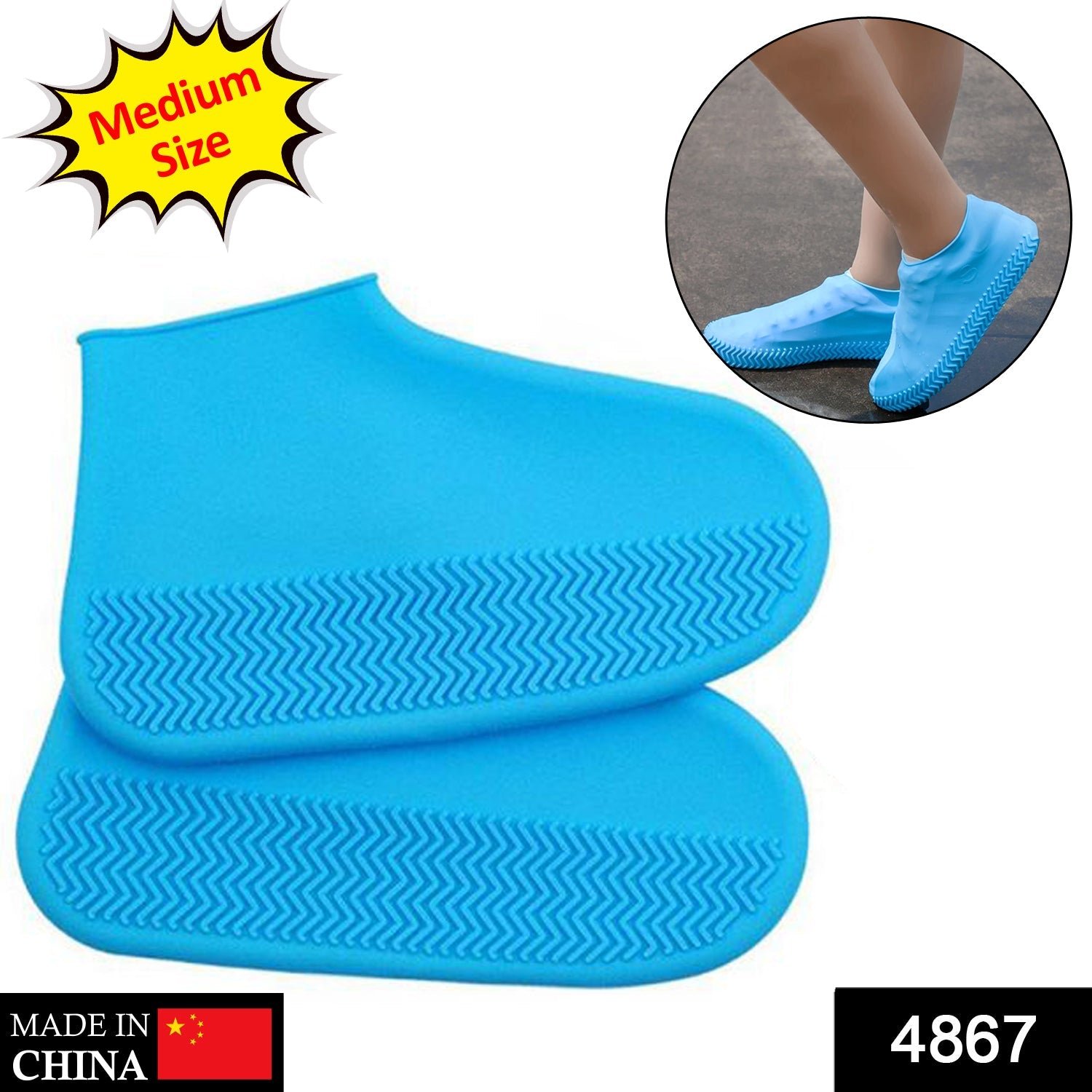 Silicone Rain Boot Covers Non Slip Foldable Protection