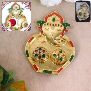 Ganesh Kumkum Box – Decorative Twin Containers for Pooja