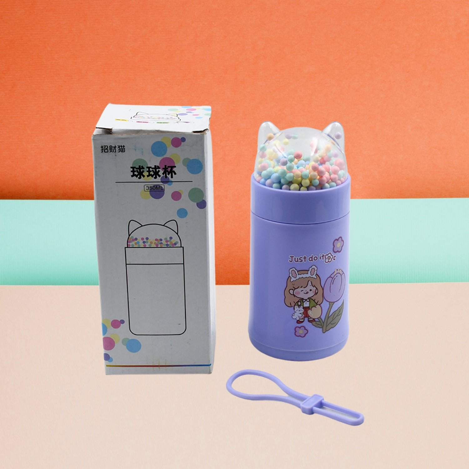 Girl's Glass Water Bottle – Cat Lid & Sparkle Strap | Own Hydrate