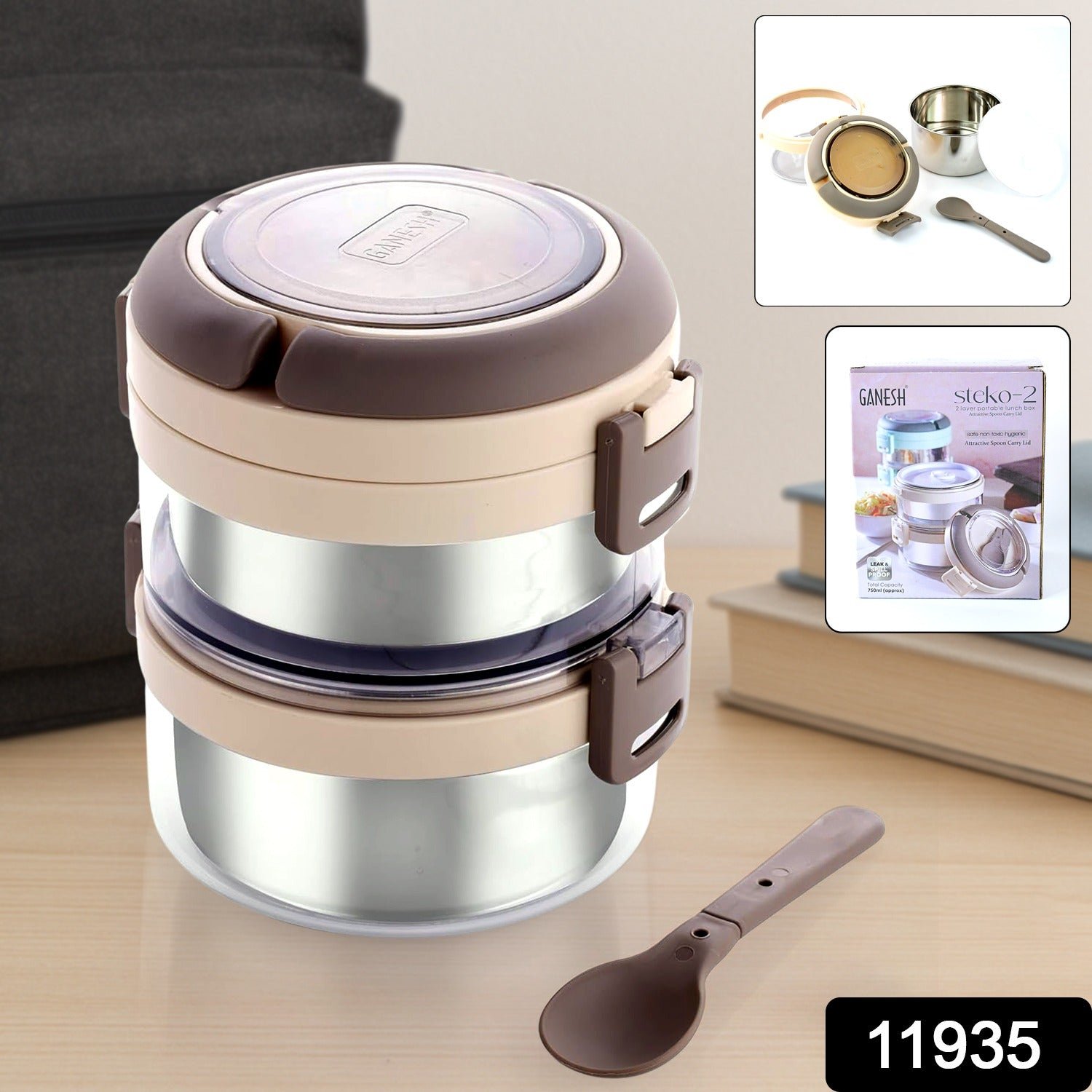 Stainless Steel Insulated Lunch Box – Leakproof Double Layer Tiffin