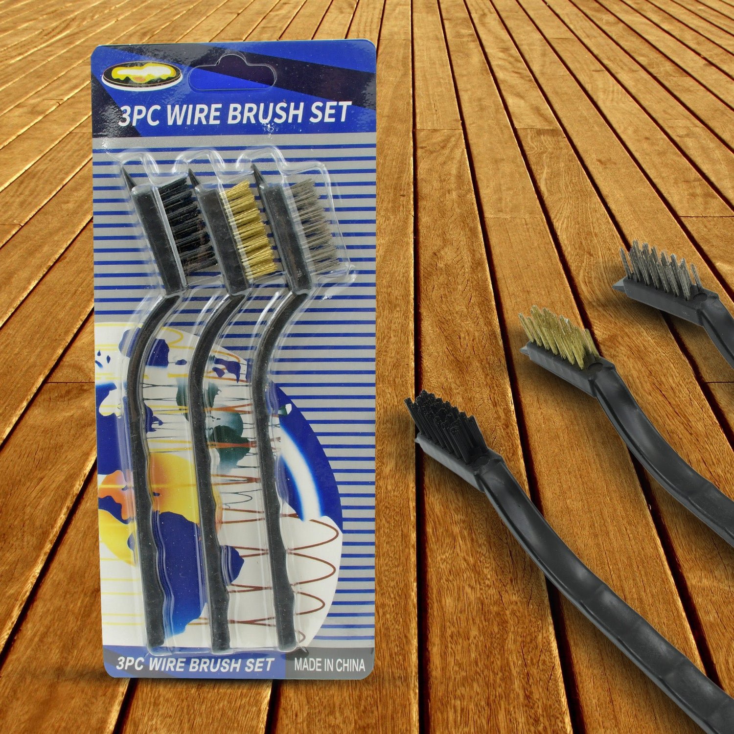 Mini Wire Brush Set – Steel, Nylon, Brass for Cleaning |