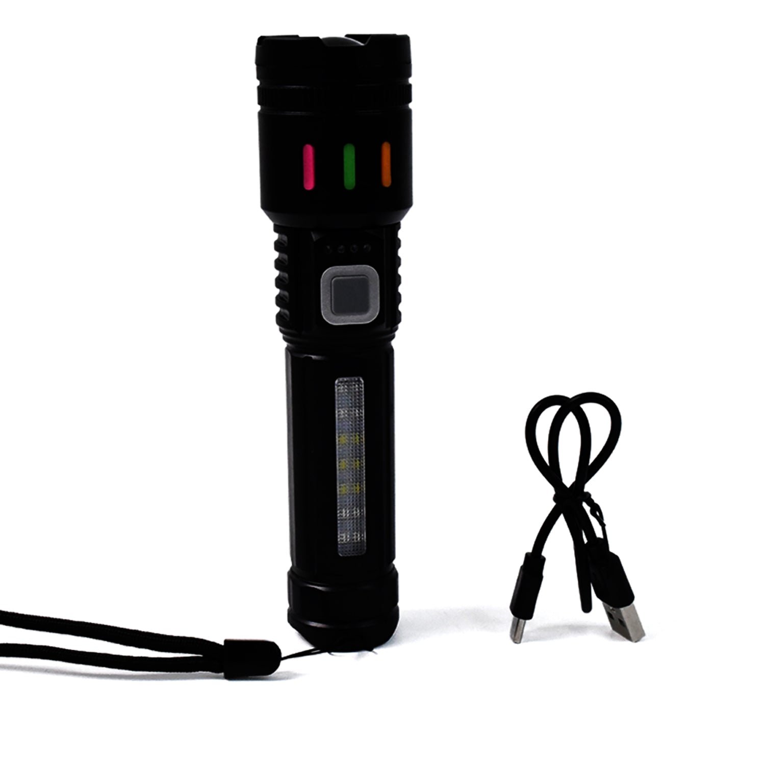 LED Flashlight USB Rechargeable – Zoom & 5 Lighting Modes