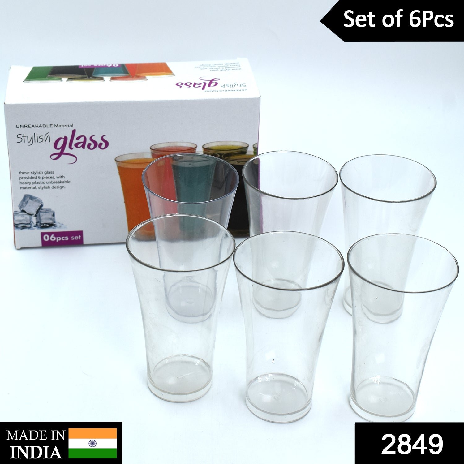 Transparent Plastic Drinking Glasses – Durable Set of 6 | Serve Stellar