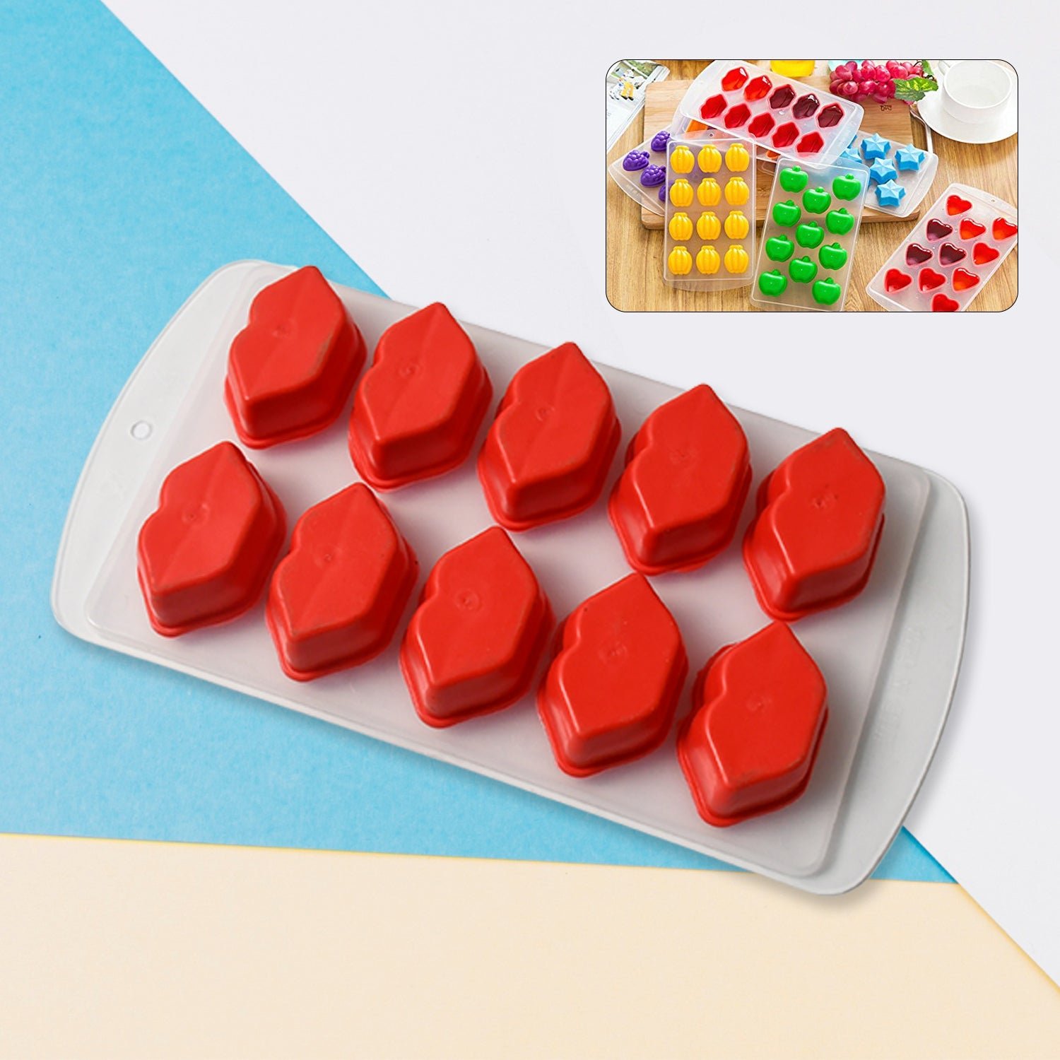 Silicone Ice Cube Tray – Multi Fruit Shapes, Easy Release | Indo Glow