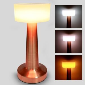 Touch Control LED Lamp – 3 Color Dimmable, Rechargeable | Styleva