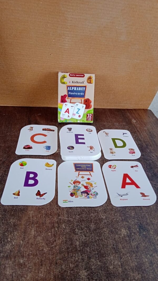 Alphabet Flash Cards Set – 32 Durable Early Learning Cards