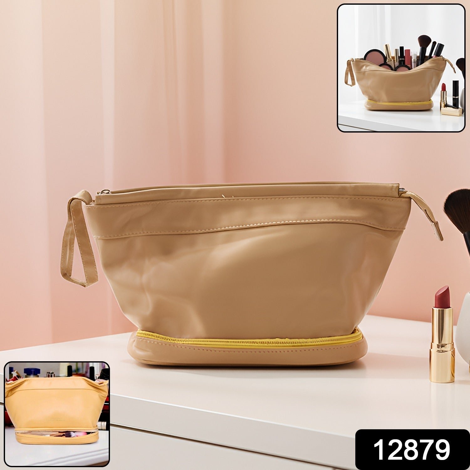 Makeup Storage Bag – Spacious Dual-Compartment Organizer