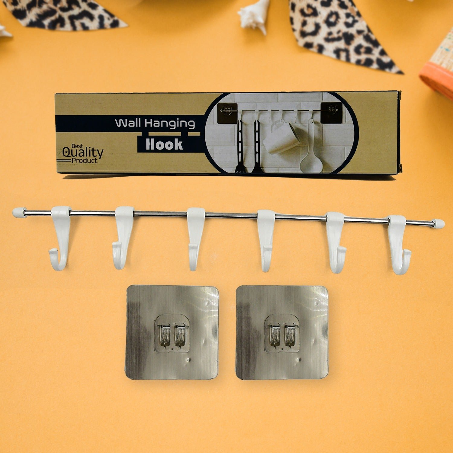 Stainless Steel Utensil Hanger – Nail-Free Kitchen Rail | CookAura