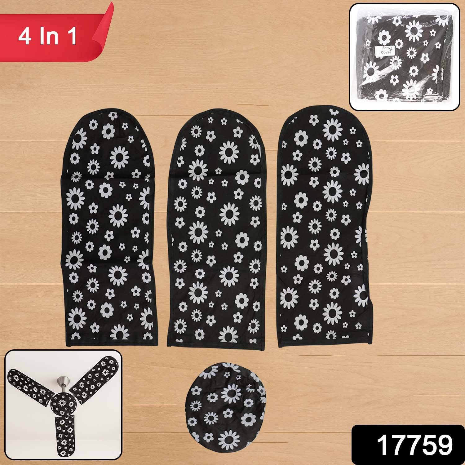 Ceiling Fan Dust Covers – Washable 4-in-1 Set for Complete Protection