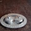 Oval Puja Thali with Kumkum Holders – Traditional & Durable Design