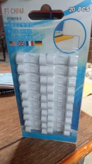 Self-Adhesive Cable Clips – 20-Pack Wire Organizers | Dustiva